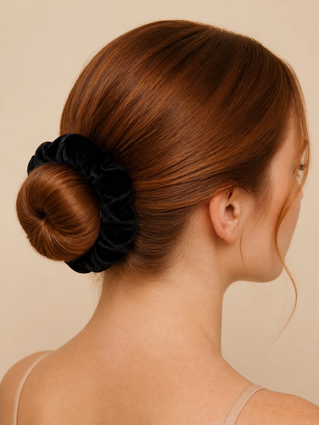 Fashion Siyah Kadife Görünümlü Oversize Scrunchie Saç Tokası