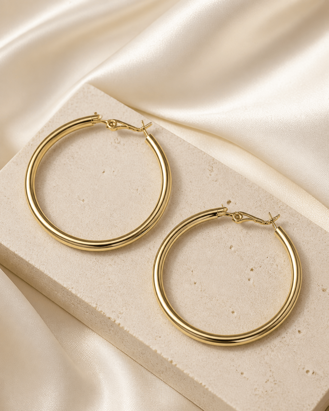Luxury Klasik Büyük Halka Küpe – Gold