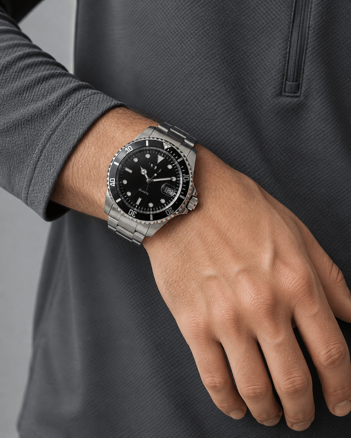 Siyah Kadranlı Gümüş Renk Sportif Analog Kol Saati