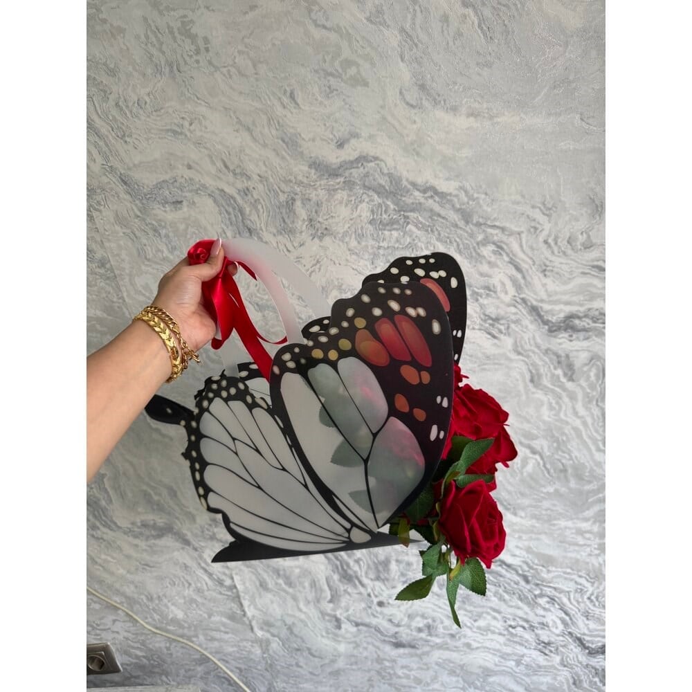 Butterfly Güllü Çanta (Kırmızı)