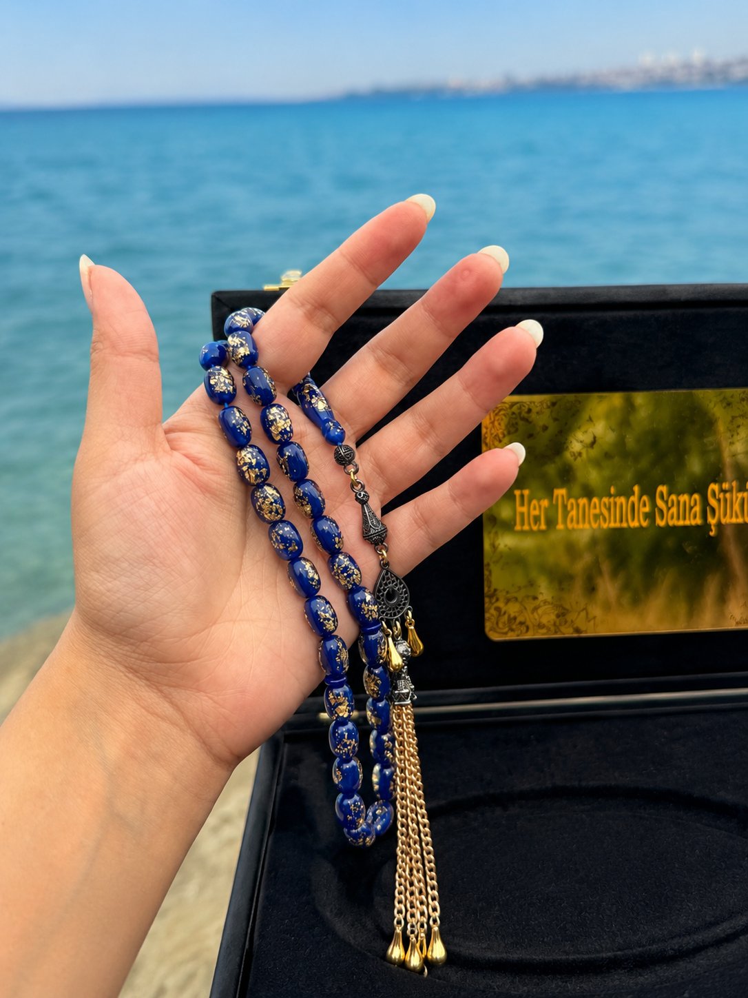 Golden Rosary Lacivert Tesbih Set
