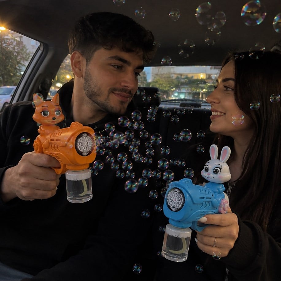 Kurnaz Tilki Aptal Tavşan İkili Baloncuk Tabancası