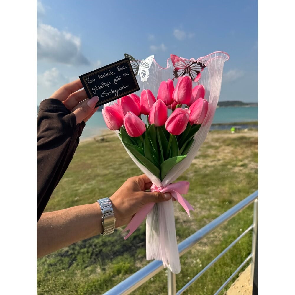 Laleli Buket (Pembe)