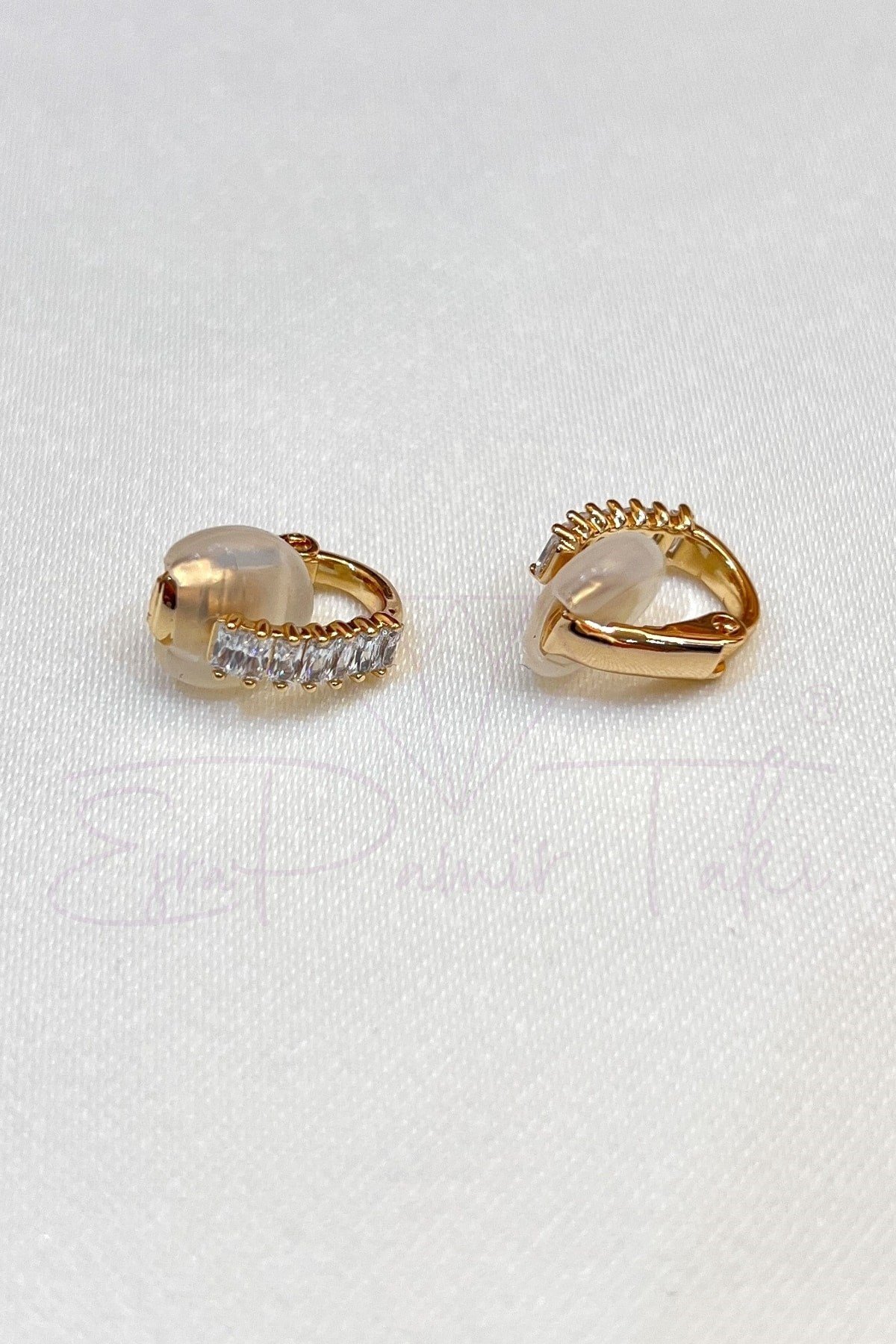 Zirkon Taşlı Rose Gold Renk Küpe
