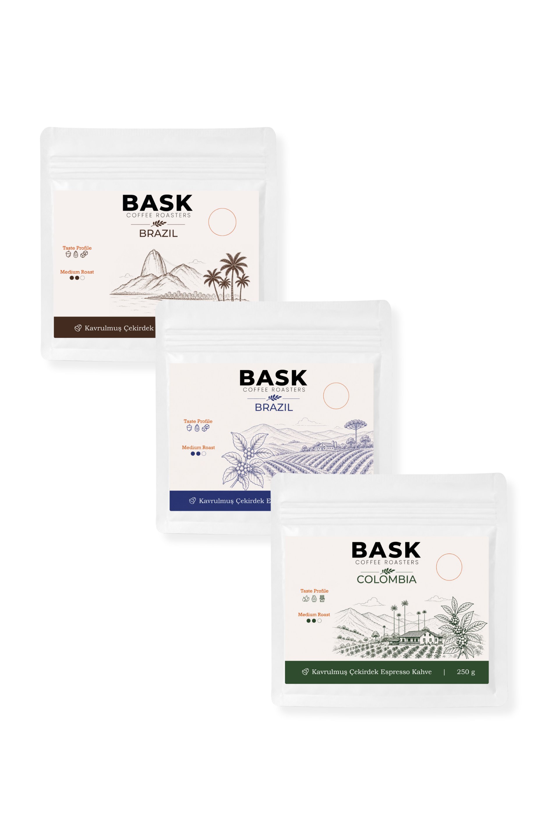3'ü Bir Arada Kahve Seti | Esoresso, Filtre Kahve | 3x250g