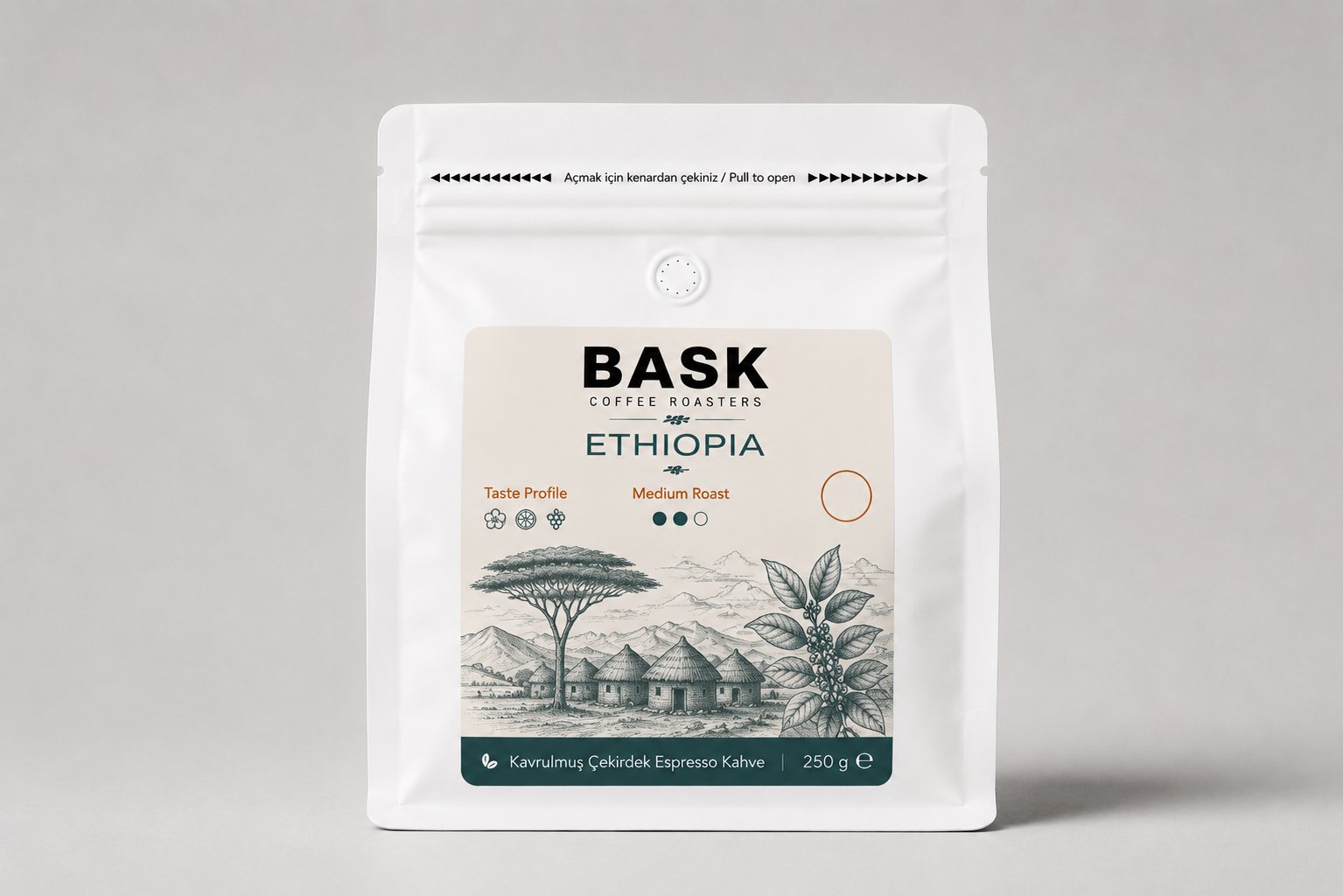 Bask Coffee Ethiopia Espresso Çekirdek Kahve 250g