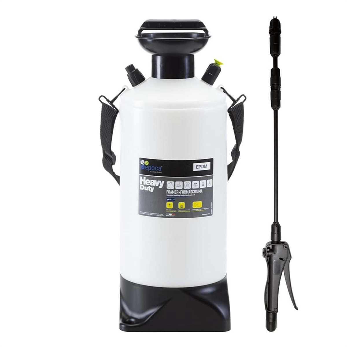 EPOCA TOP TEC 10 KÖPÜK Yapıcı Alkali ve Alkol Dayanımlı Basınçlı Pompa 10 Litre - EPDM (Siyah/Beyaz)