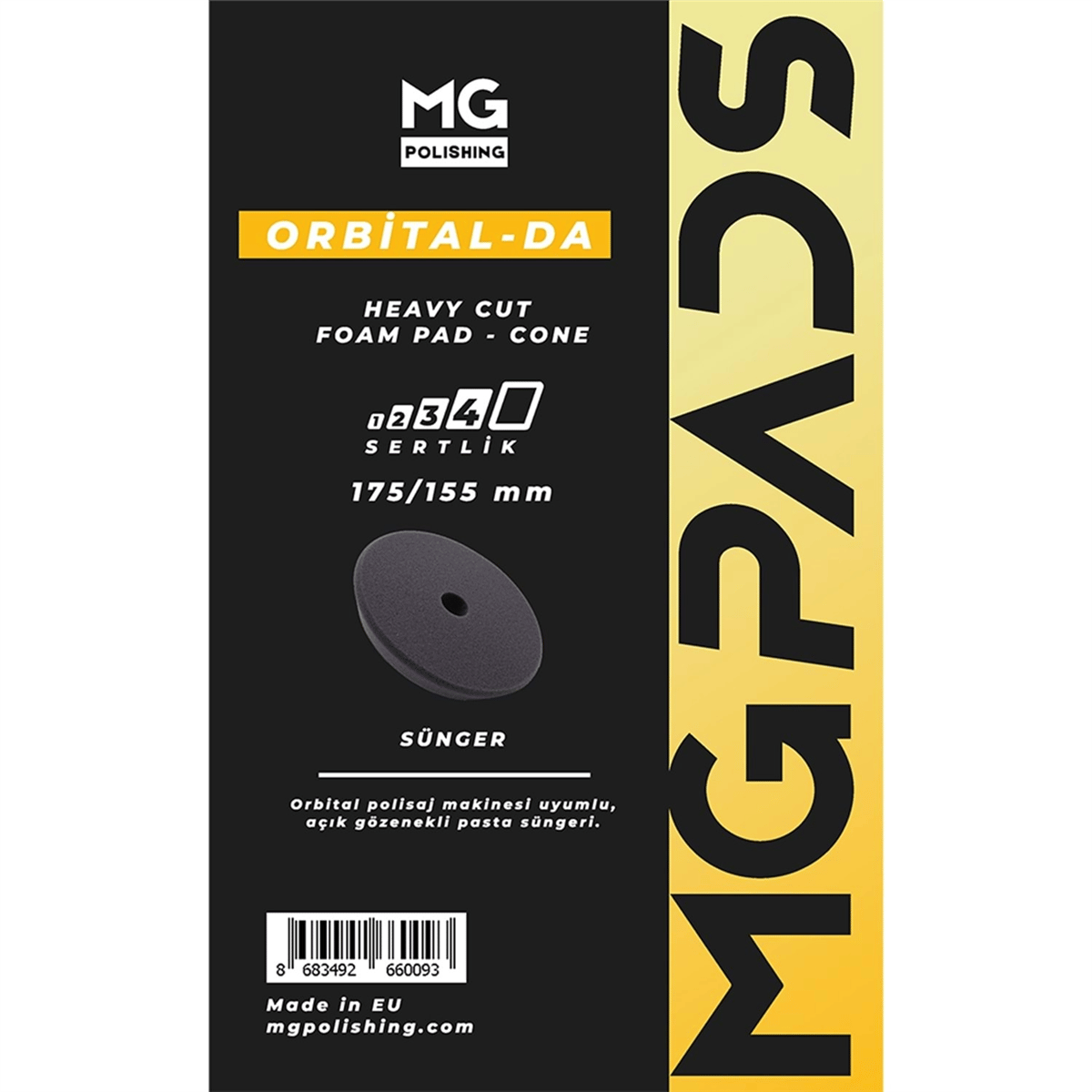 MG PADS Heavy Cut Foam Pad-Cone 175/155x25 mm-Dark grey