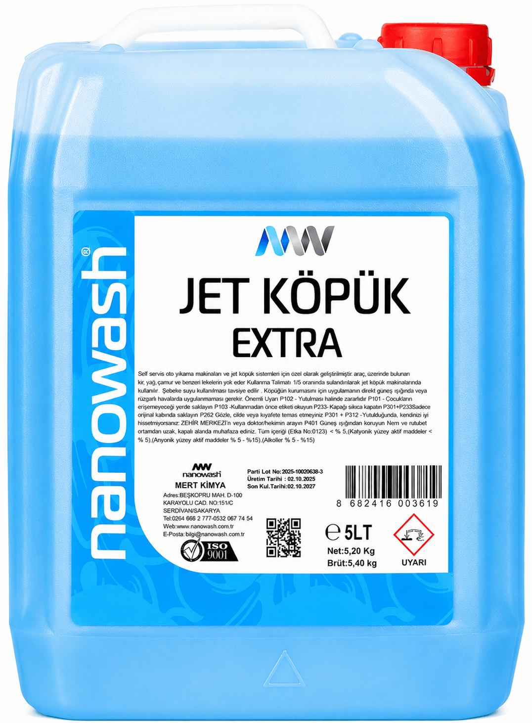 Nanowash Jet Köpük Extra 5 Lt