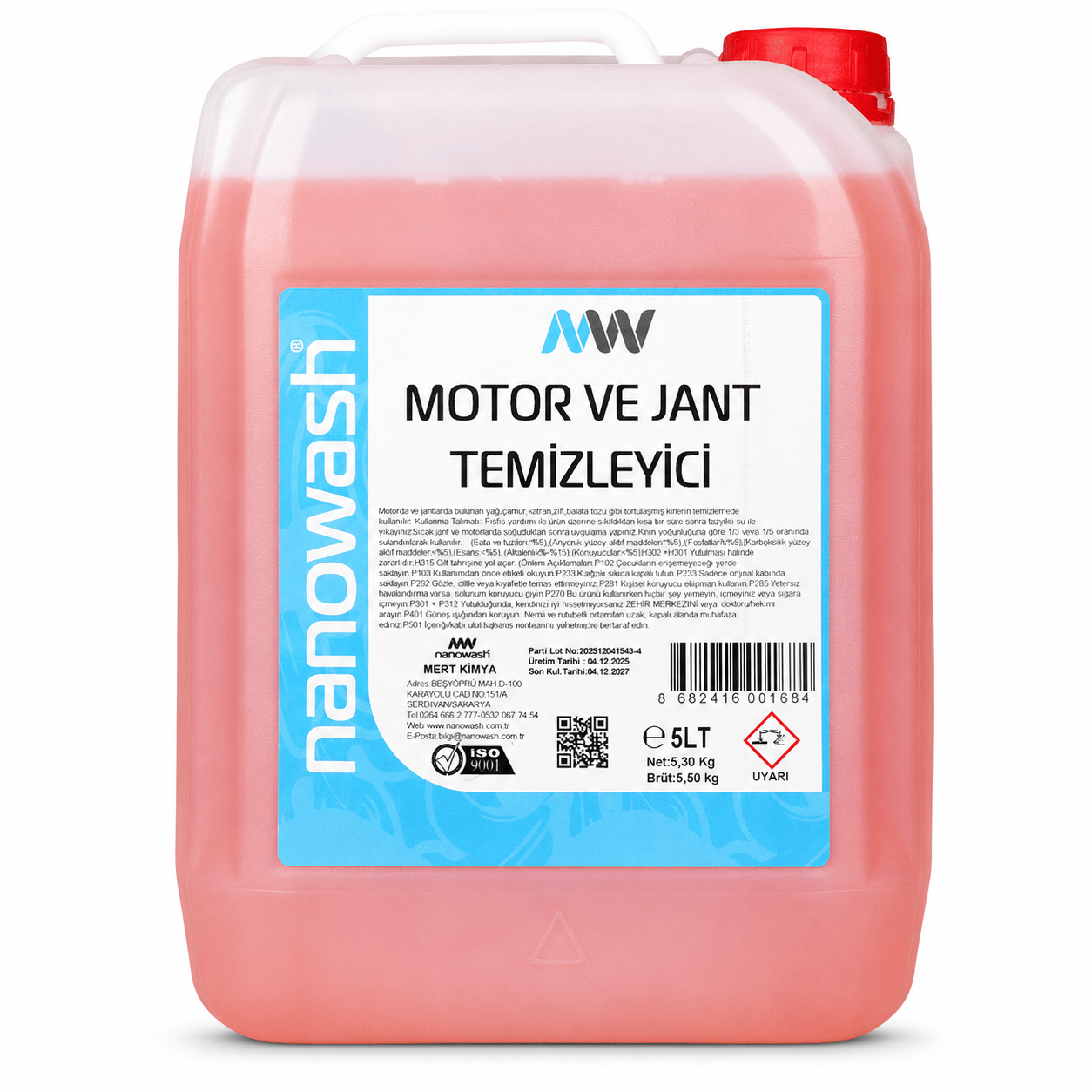 Nanowash Motor Ve Jant Temizleyici 5 Lt