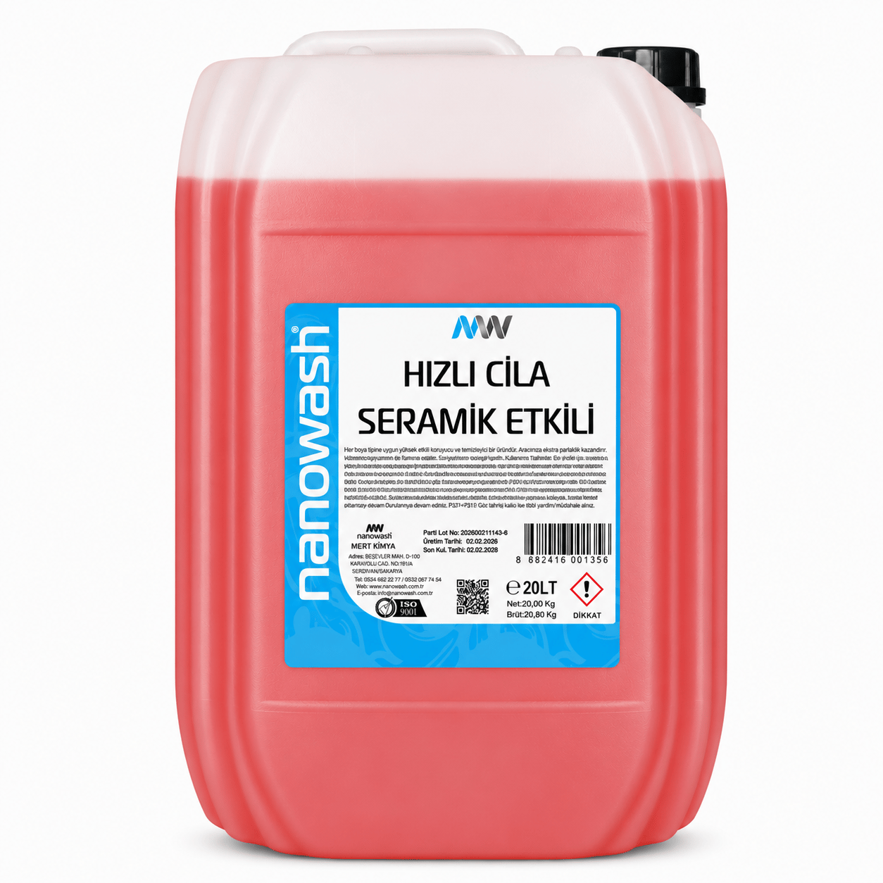 Nanowash Seramik Etkili Hızlı Cila 20 Lt