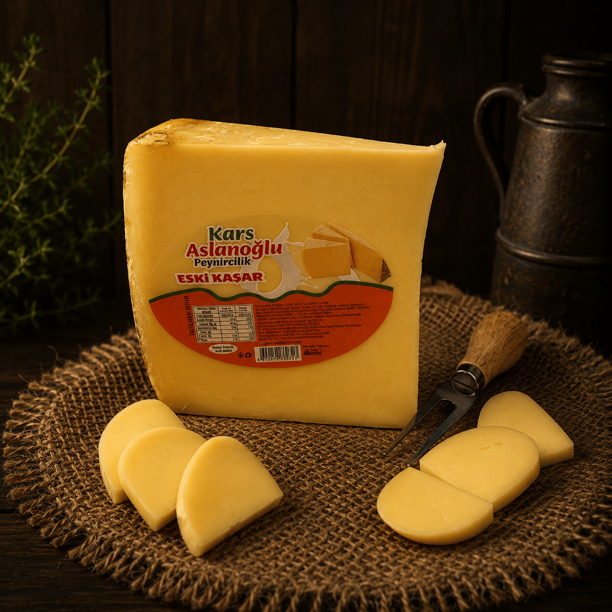 KARS ESKİ KAŞAR PEYNİRİ 2 YILLIK ŞİRDEN MAYALI 500 - 600 gr