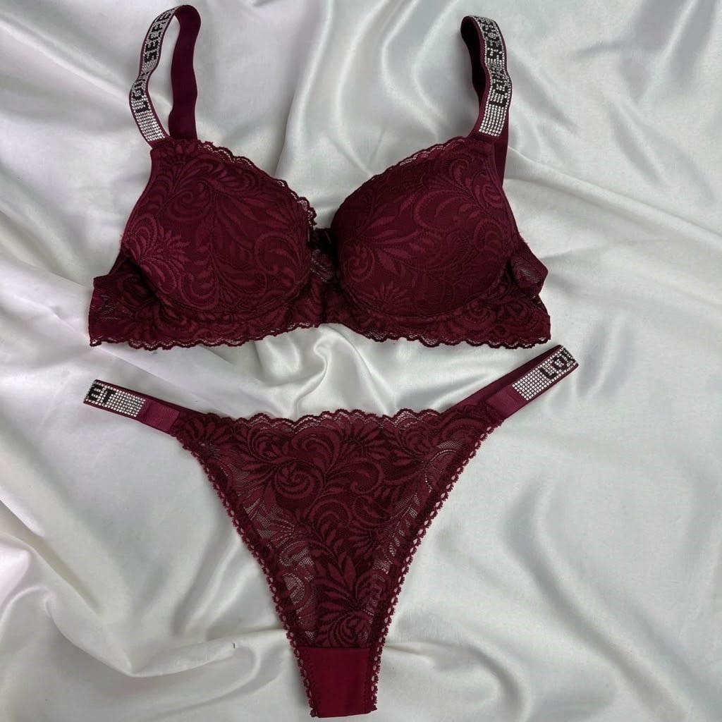 Love Secret Bordo Destekli Dolgulu Sütyen Tanga Takım