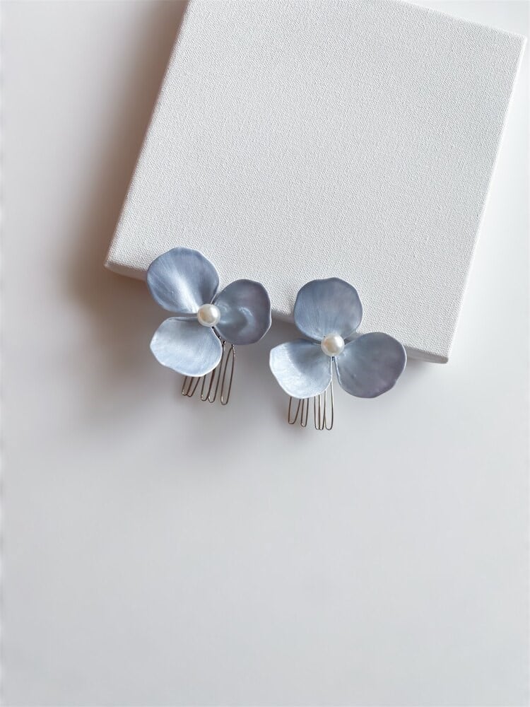 MAVİ ÇİÇEKLİ NİŞAN SAÇ TOKASIGİZEM ACCESSORY