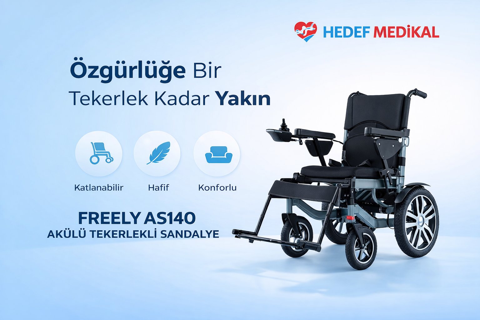FREELY AS140 AKÜLÜ TEKERLEKLİ SANDALYE