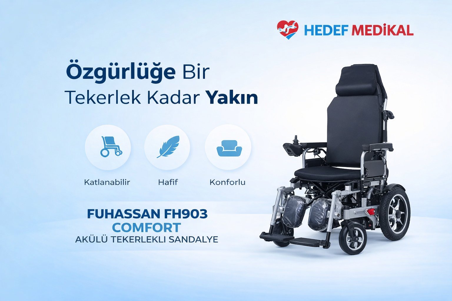 FUHASSAN FH903 COMFORT AKÜLÜ TEKERLEKLİ SANDALYE