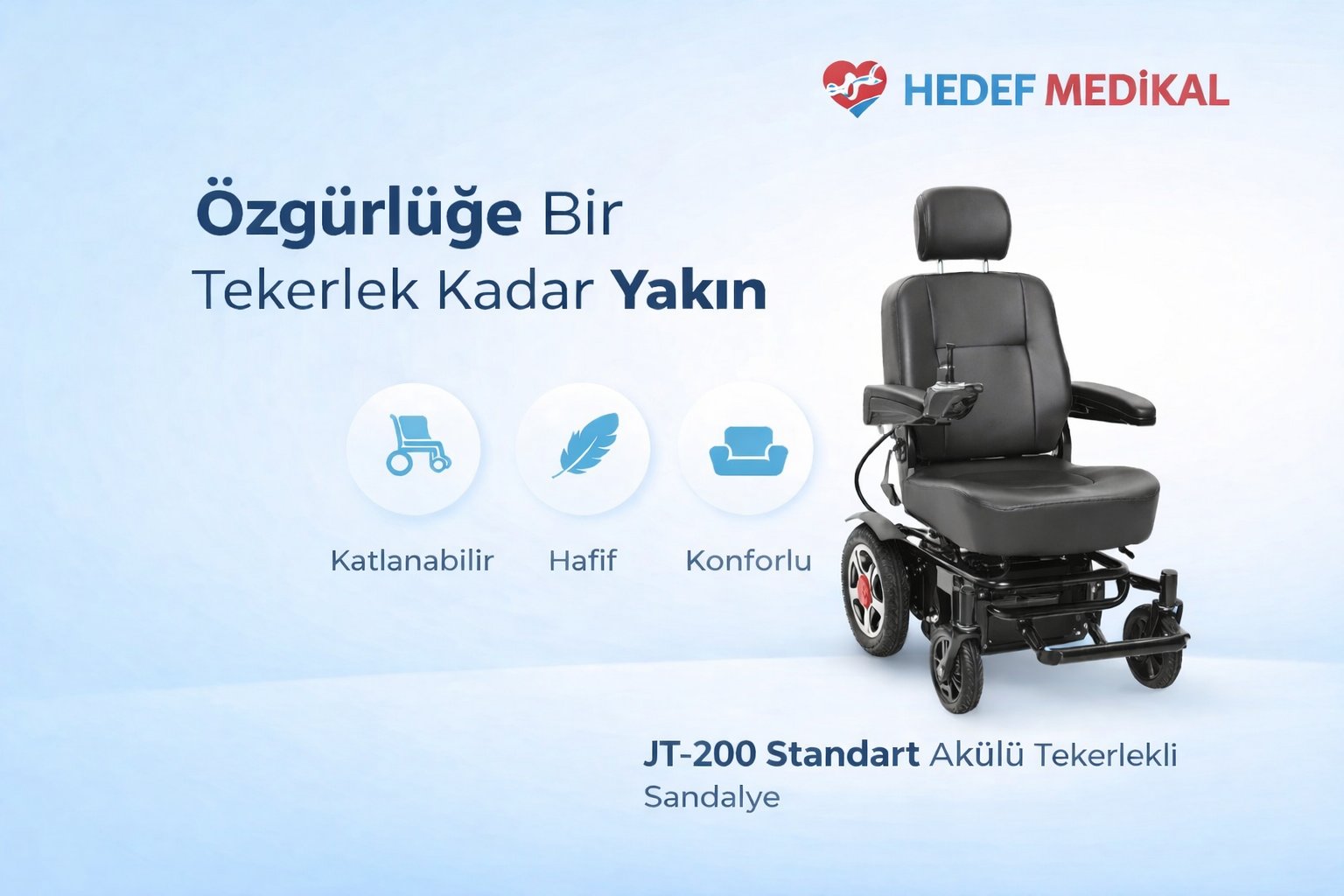 JT-200 Standart Akülü Tekerlekli Sandalye