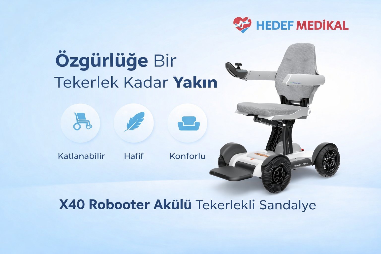 X40 Robooter Akülü Tekerlekli Sandalye