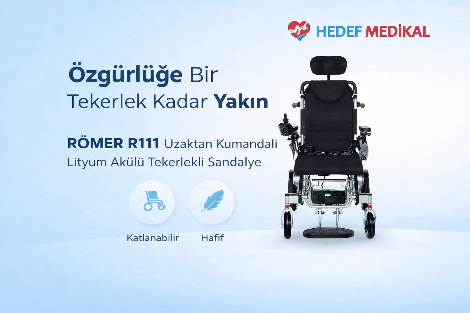 RÖMER R111 Uzaktan Kumandalı Lityum Akülü Tekerlekli Sandalye