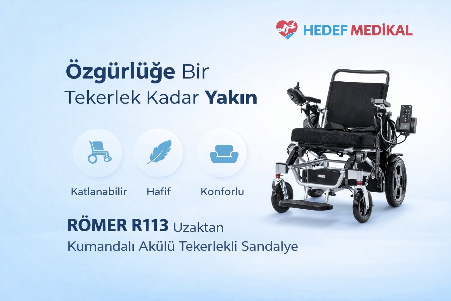 RÖMER R113 Uzaktan Kumandalı Akülü Tekerlekli Sandalye