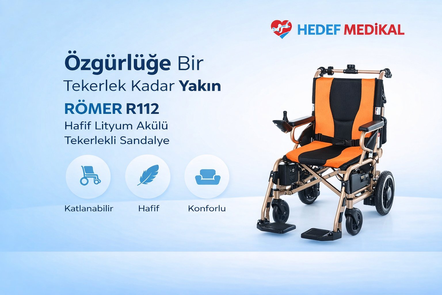 RÖMER R112 Hafif Lityum Akülü Tekerlekli Sandalye