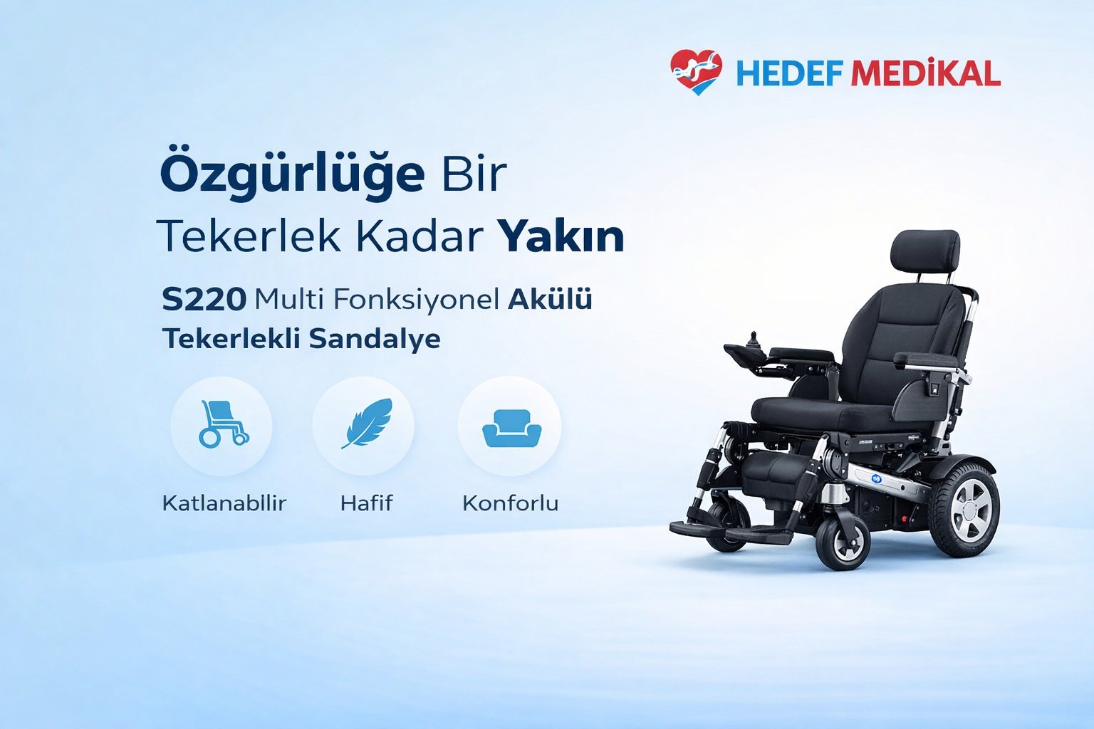 S220 Multi Fonksiyonel Akülü Tekerlekli Sandalye