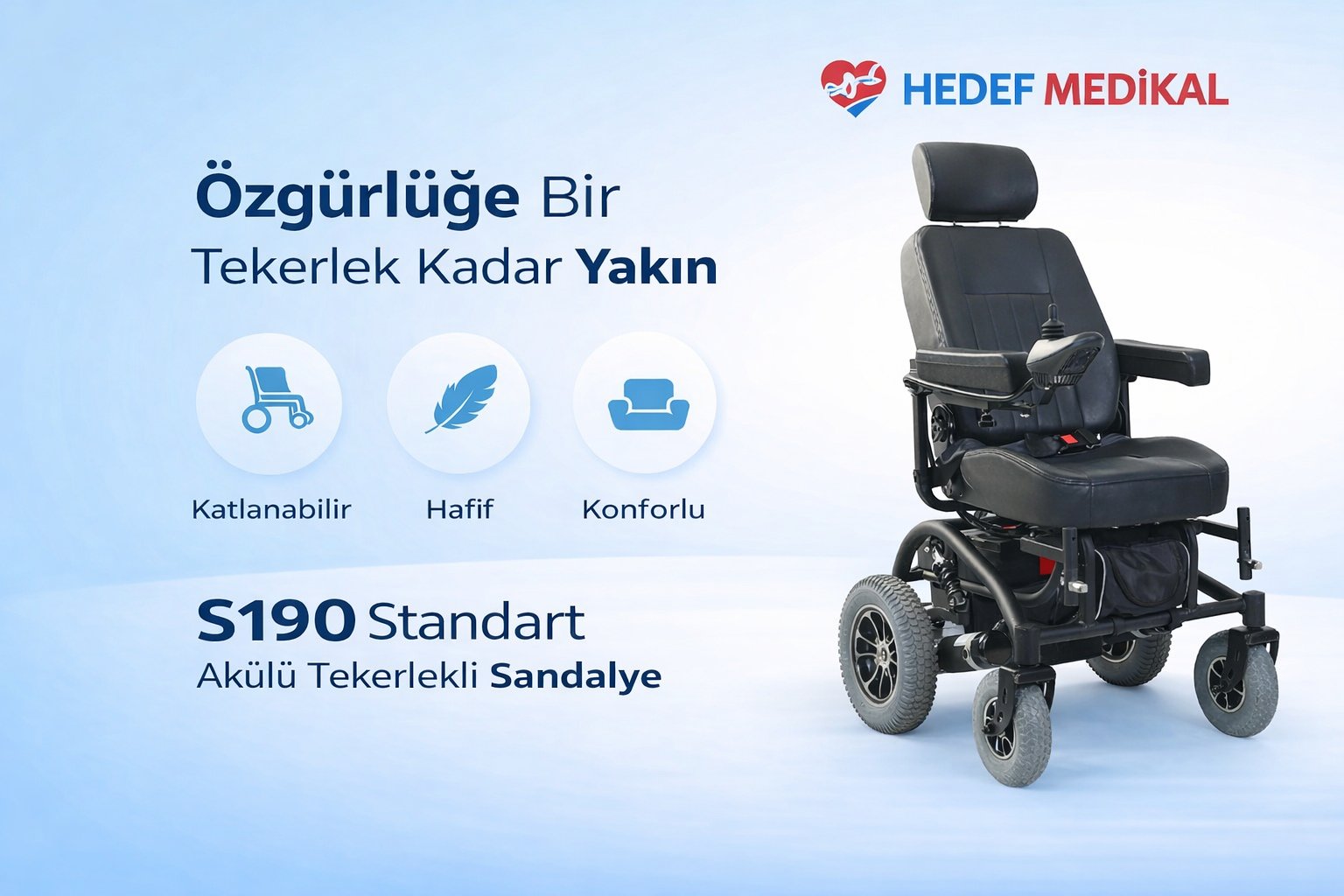 S190 Standart Akülü Tekerlekli Sandalye