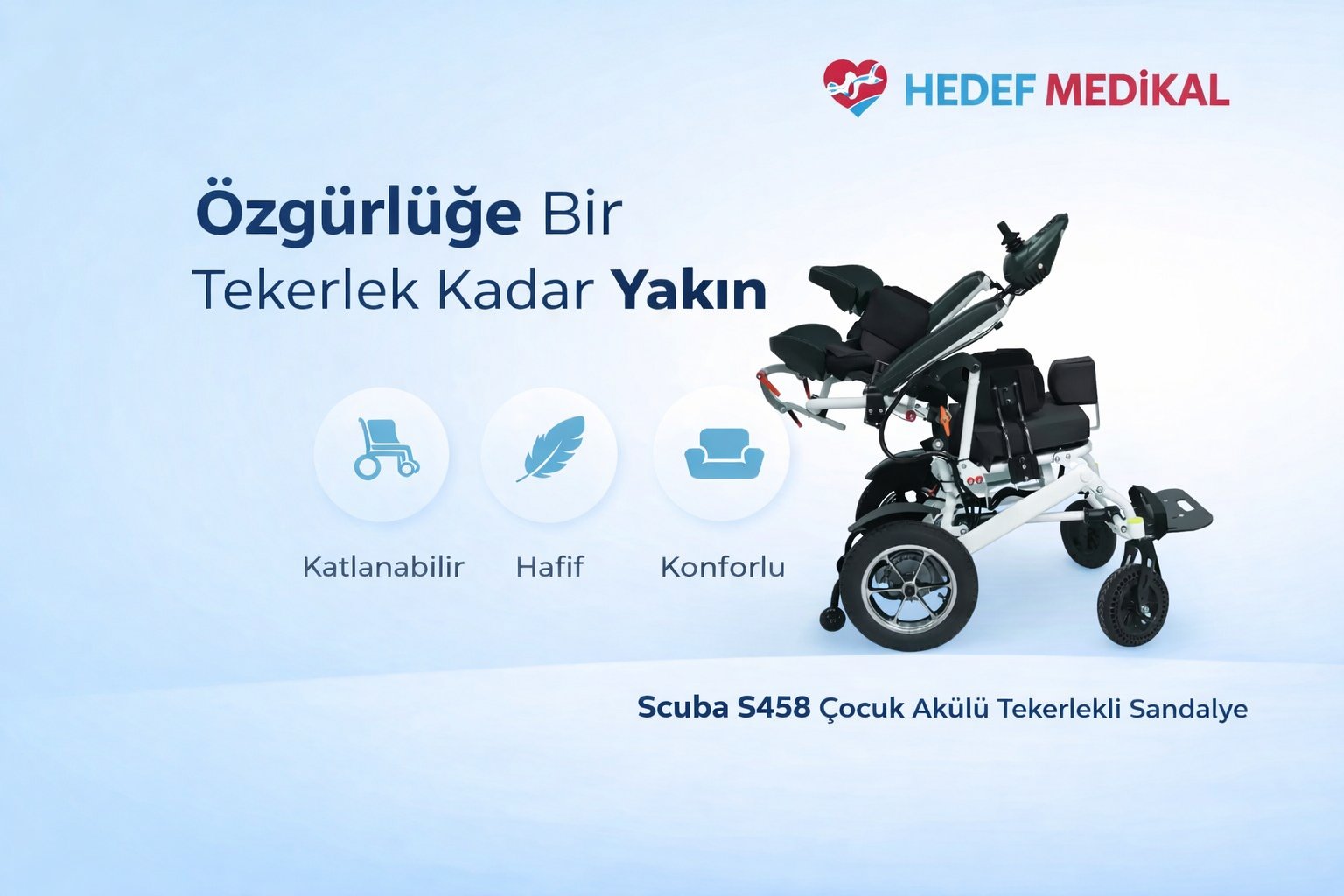 Scuba S458 Çocuk Akülü Tekerlekli Sandalye