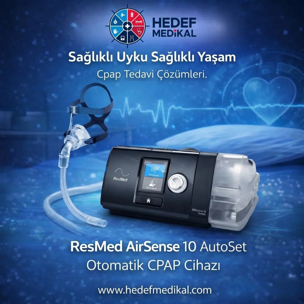 ResMed AirSense 10 AutoSet Otomatik CPAP Cihazı (Nemlendirici ve RNX Maske Dahil Tam Set)