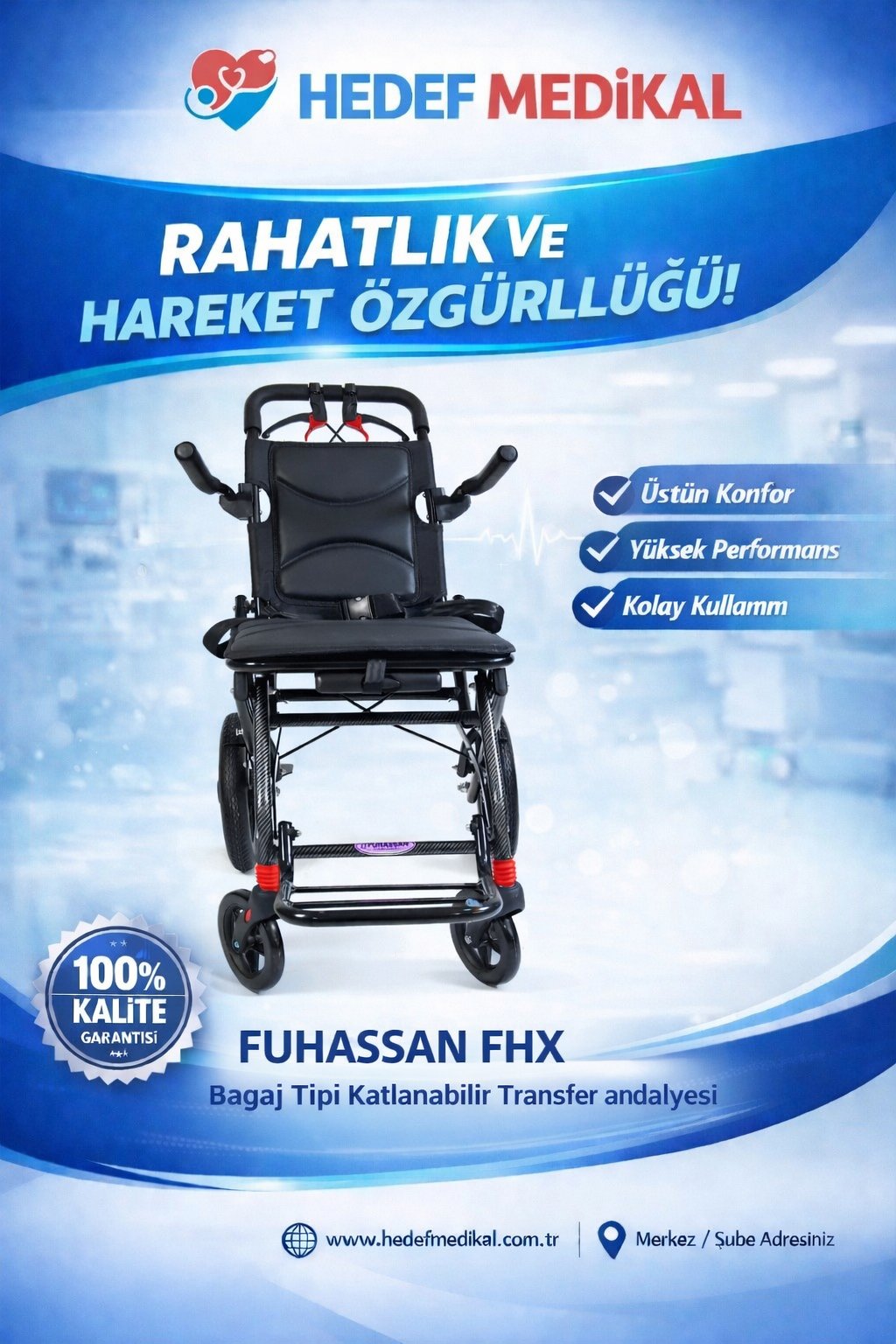 FUHASSAN FHX Bagaj Tipi Katlanabilir Transfer Sandalyesi