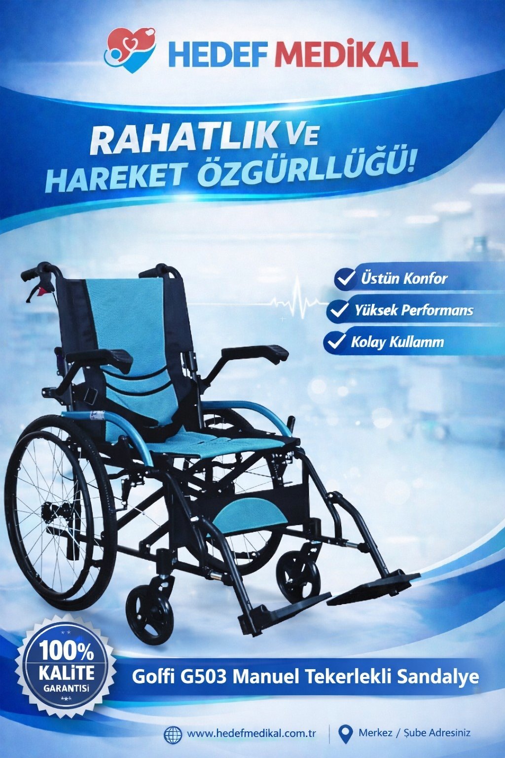 Golfi G503 Manuel Tekerlekli Sandalye