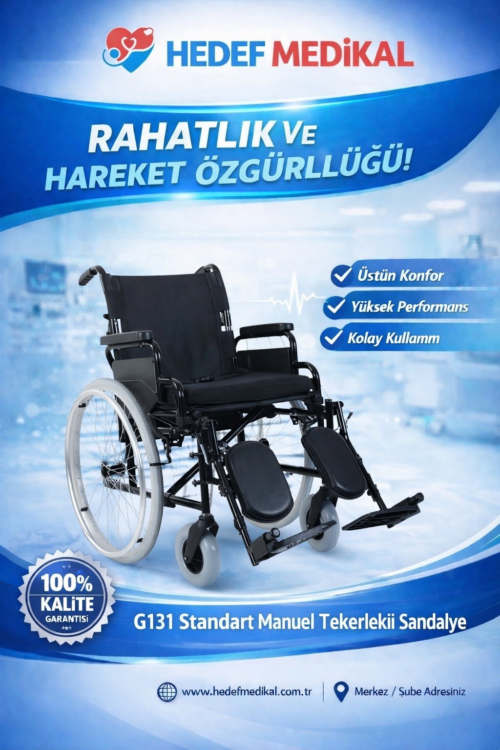 G131 Standart Manuel Tekerlekli Sandalye