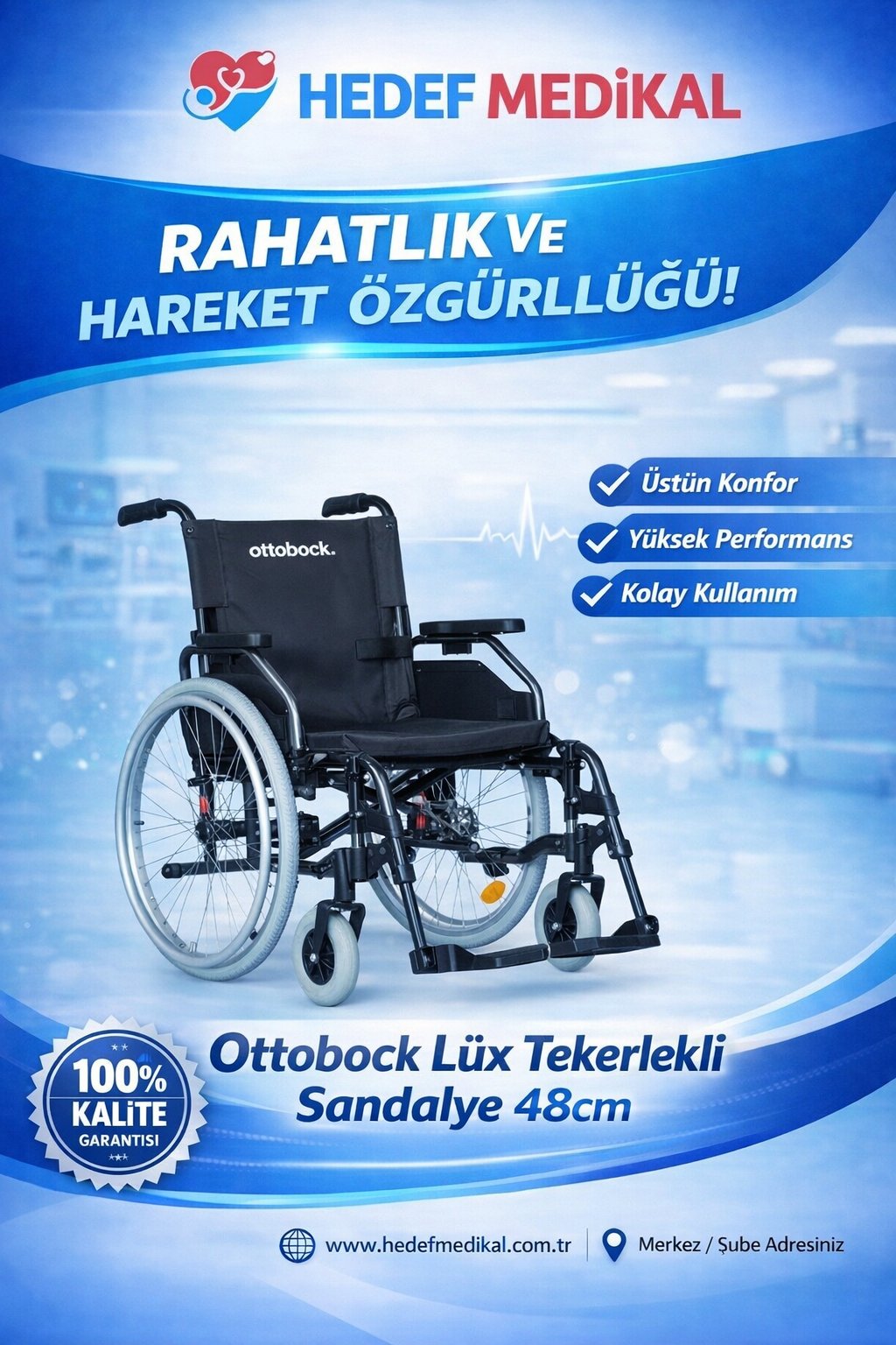 Ottobock Lüx Tekerlekli Sandalye 48cm