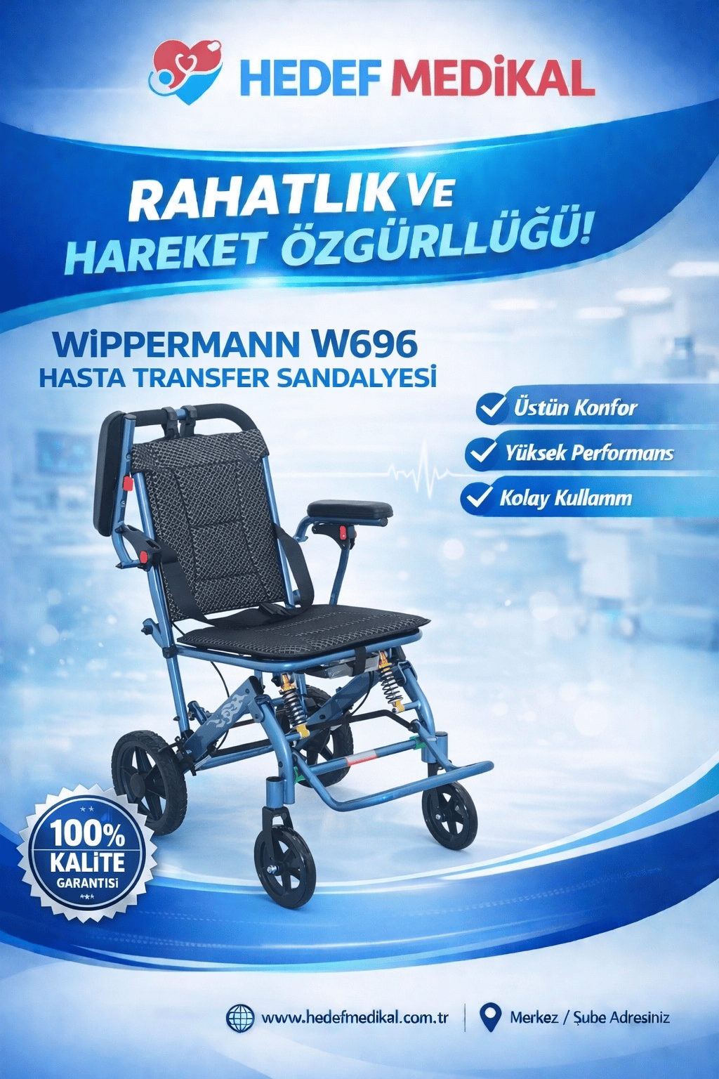 WİPPERMAN W696 HASTA TRANSFER SANDALYESİ