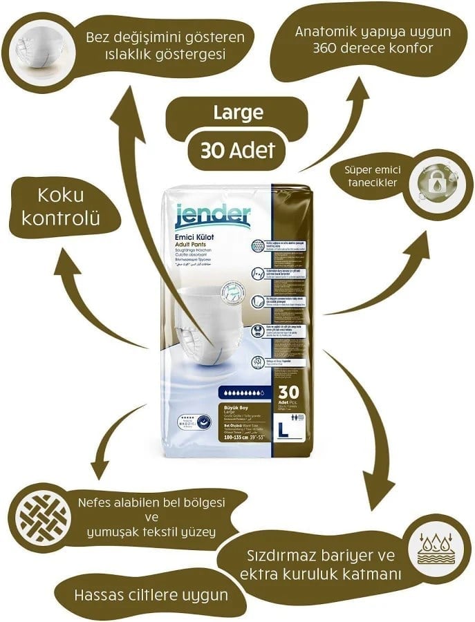 Jender Hasta Bezi Külot Large 30'lu