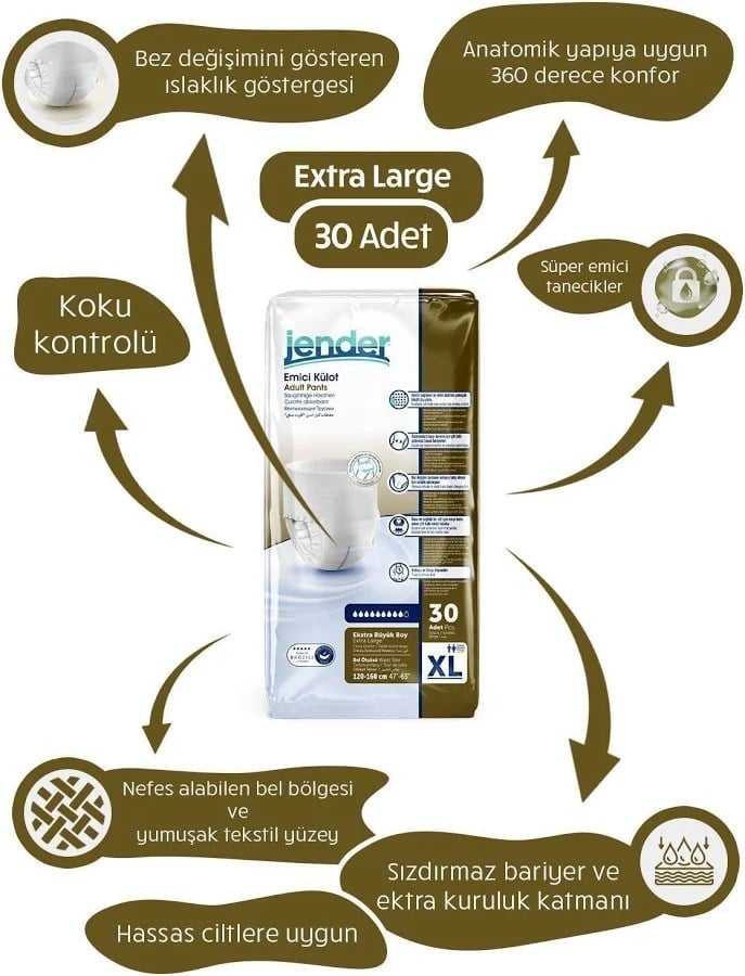 Jender Hasta Bezi Külot X Large 30'lu