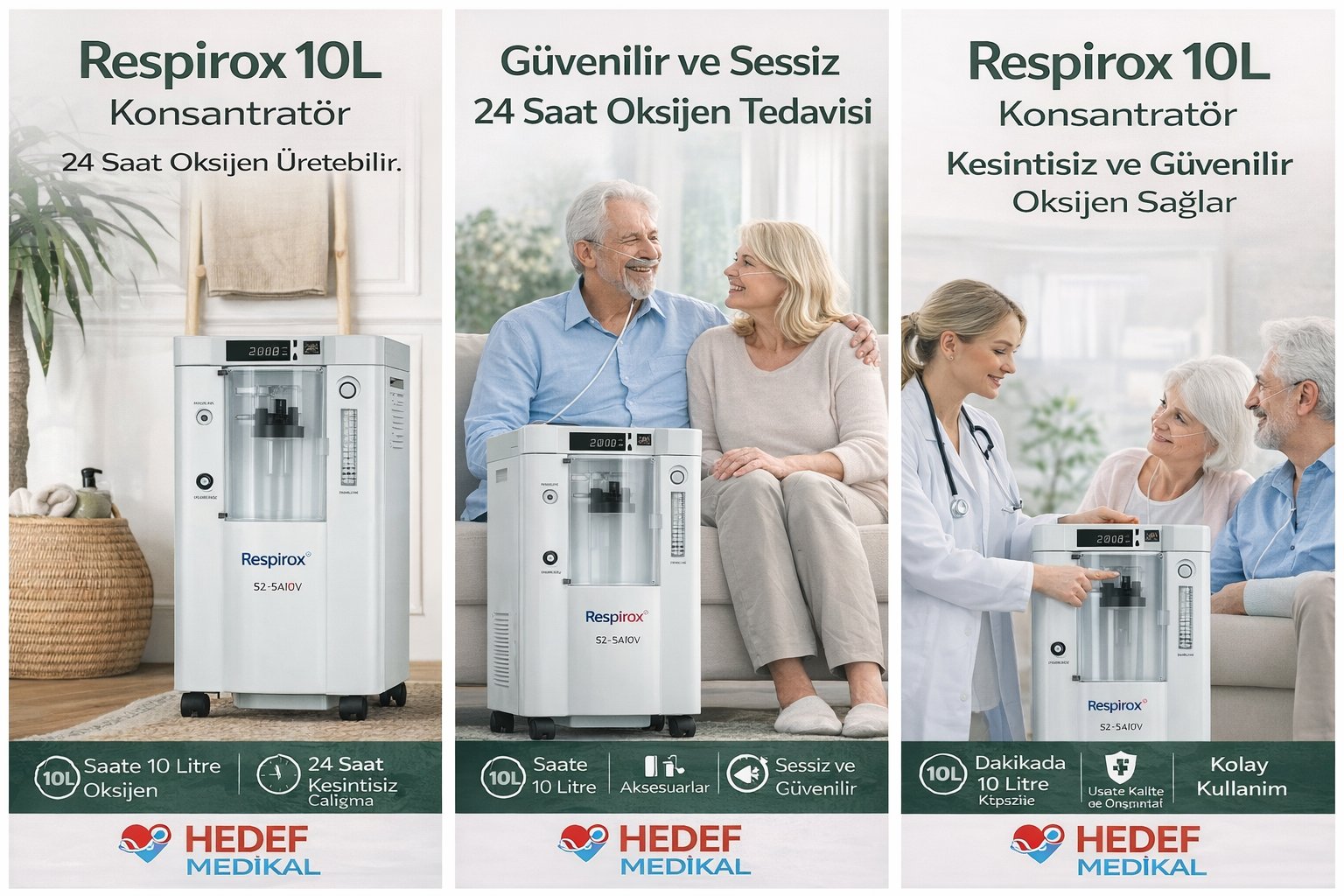 Respirox 10L Konsantratör (24 Saat Oksijen Üretebilir.)