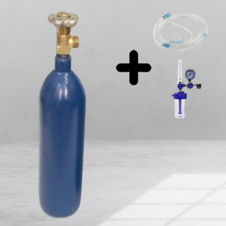 Oksijen Tüpü 2 Litre + Manometre + Kanül maske