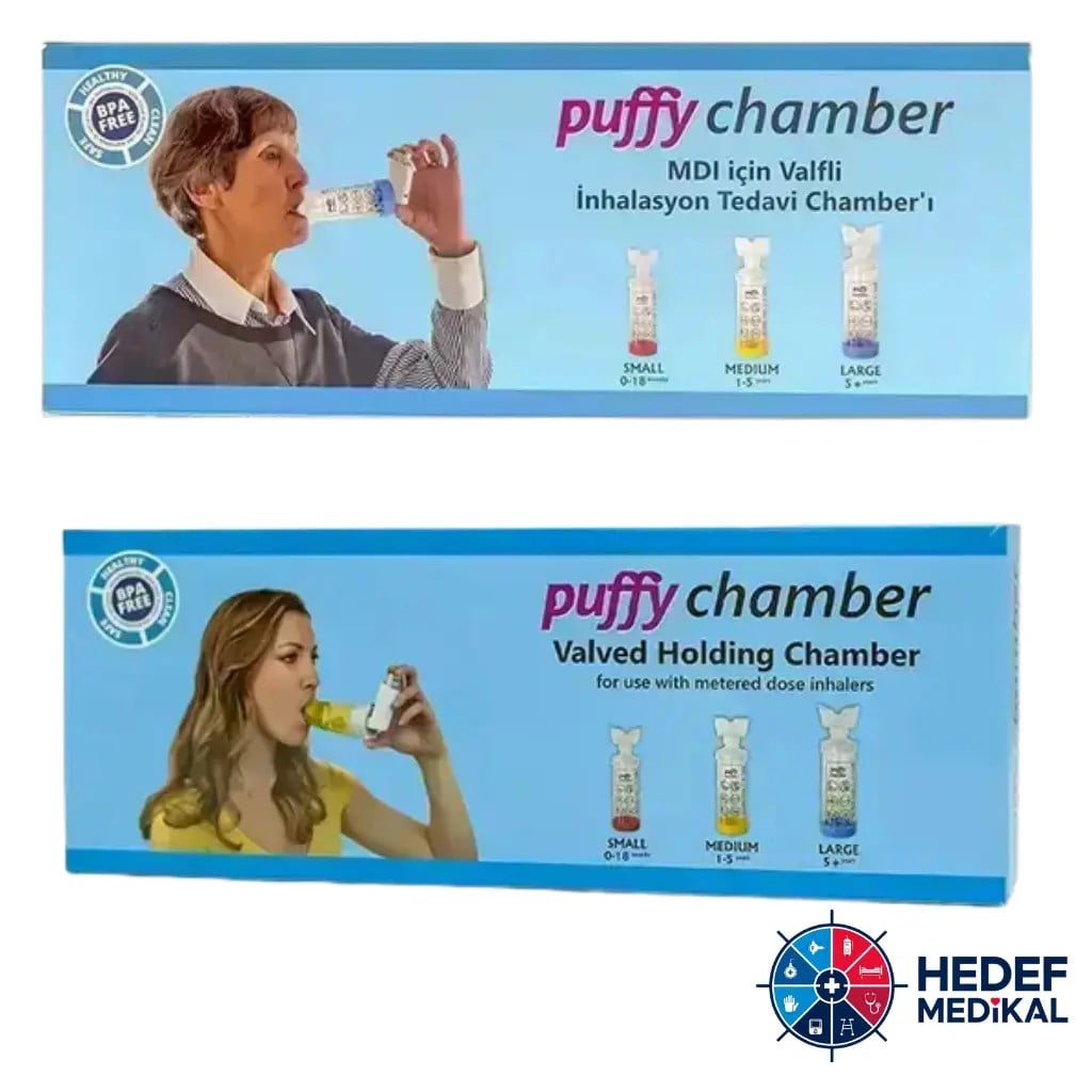 PUFFY CHAMBER VALFLİ İNHALASYON ODASI (SPACER) Medium ve Large