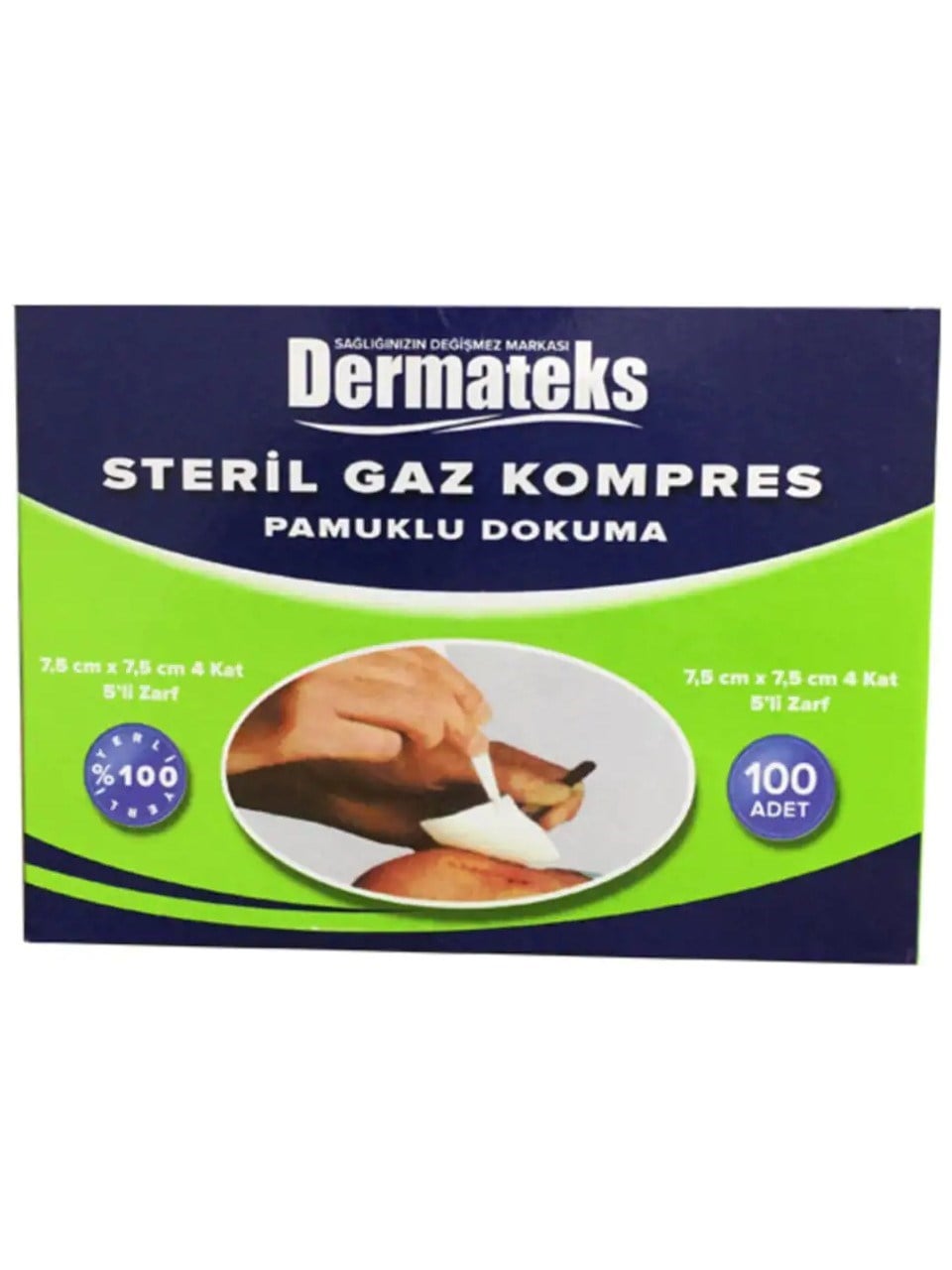 Dermateks Steril Gaz Kompres 7,5x7,5 5li 100lü