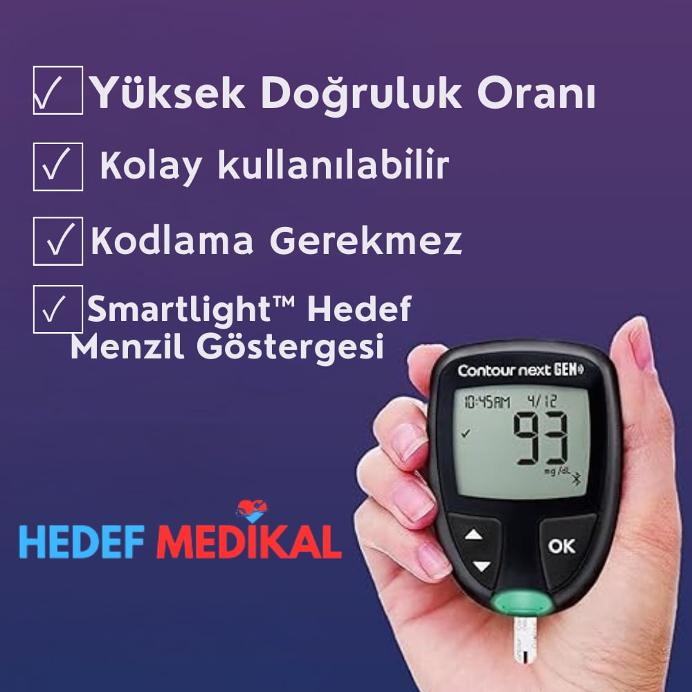 Contour Plus Şeker Ölçüm Cihazı + 50'li Ölçüm Çubuğu