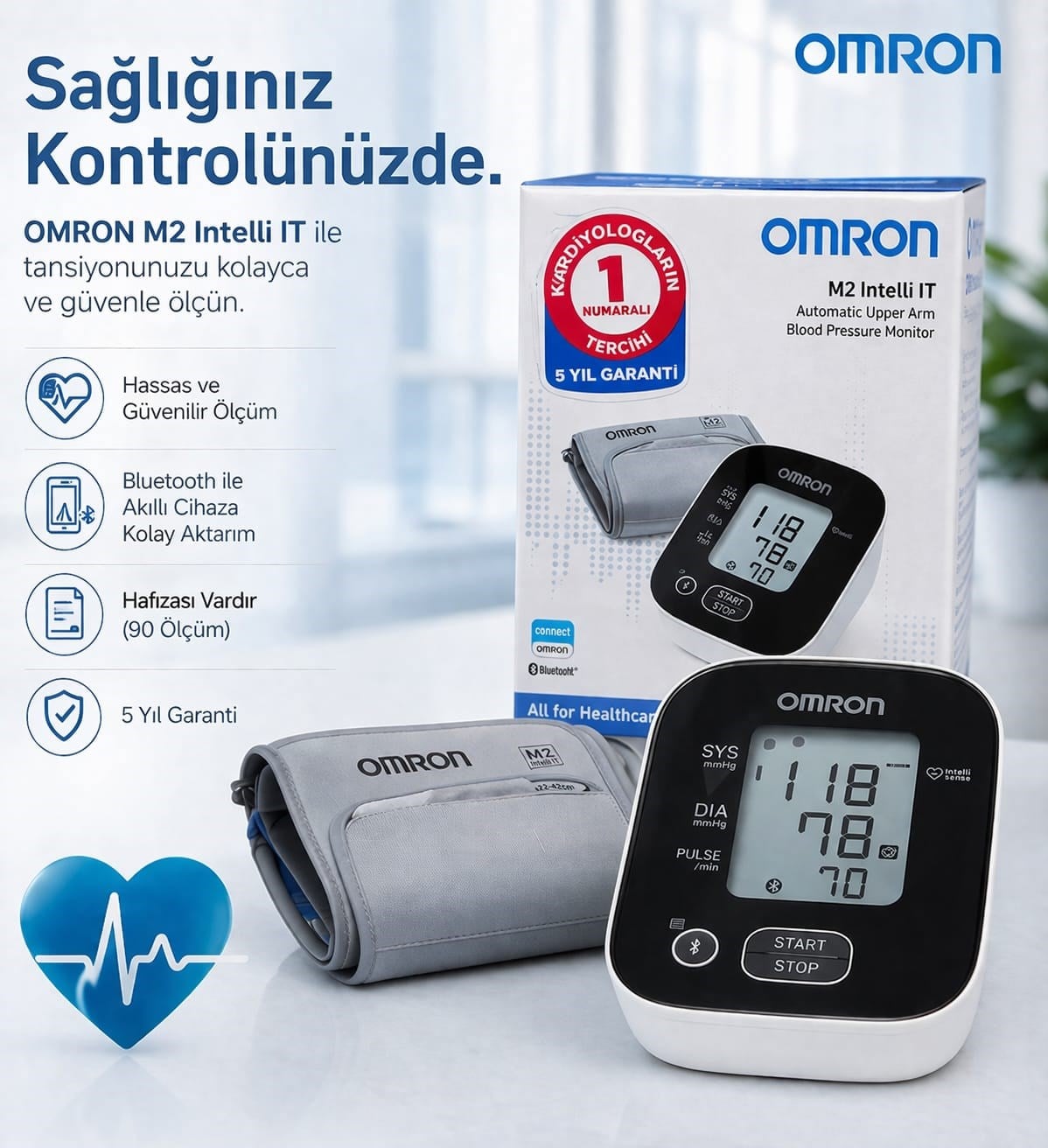 Omron M2 Intelli IT Tansiyon Aleti