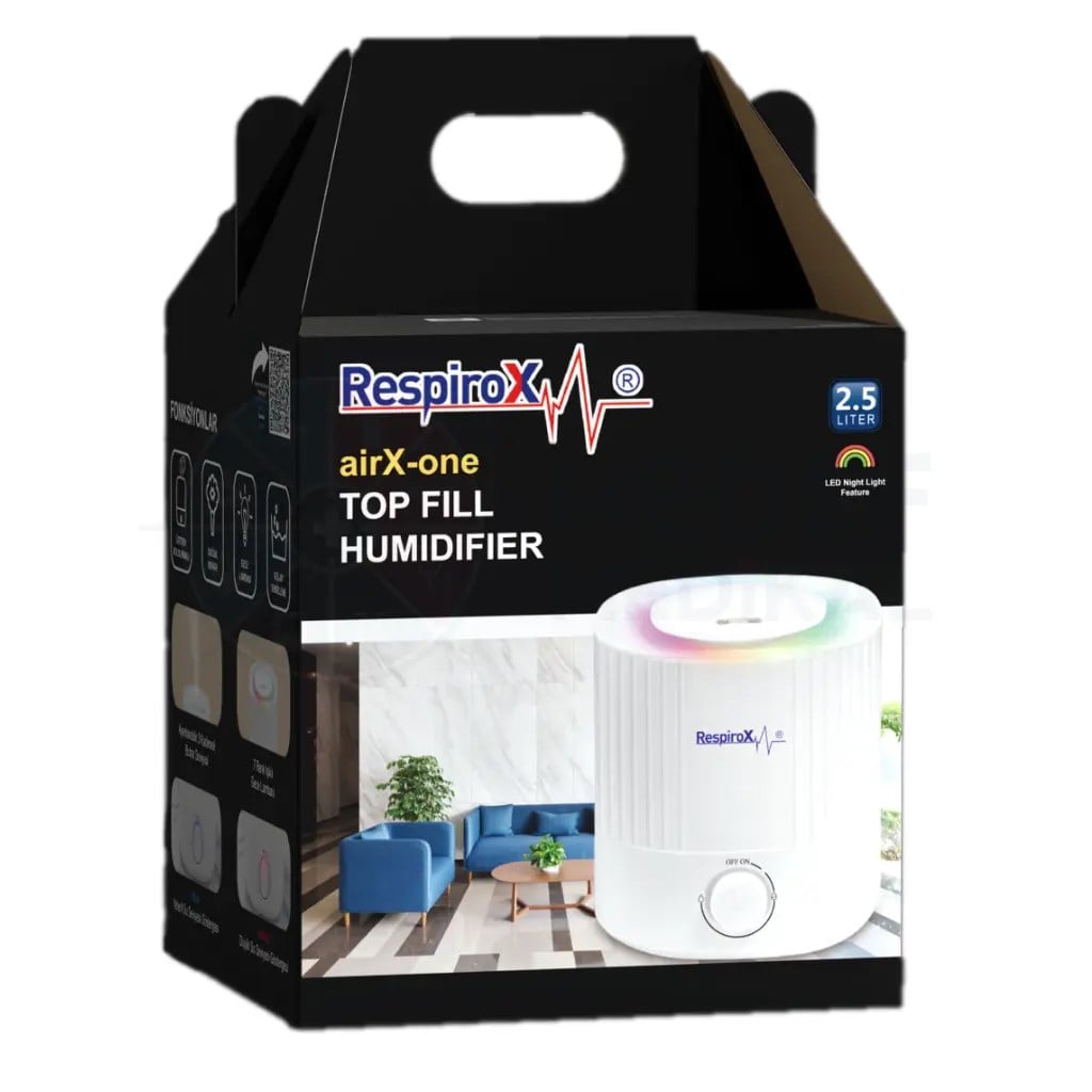 Respirox AirX-one Ultrasonik Oda Nemlendirici 2.5L (Ultra Sessiz - Bebek Odası Uyumlu)