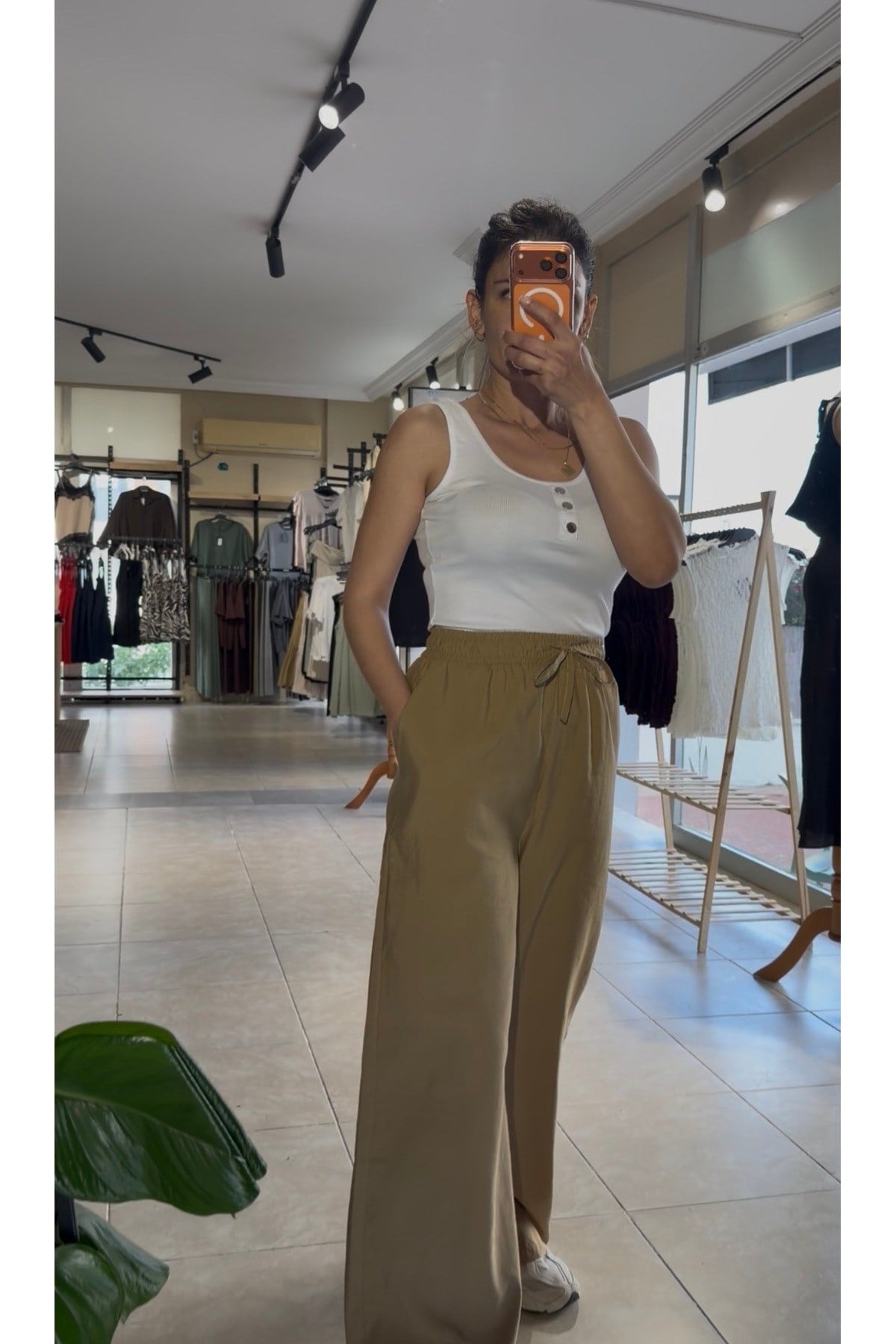Kadın Beli Lastikli Rahat Yazlık Bol Pantolon