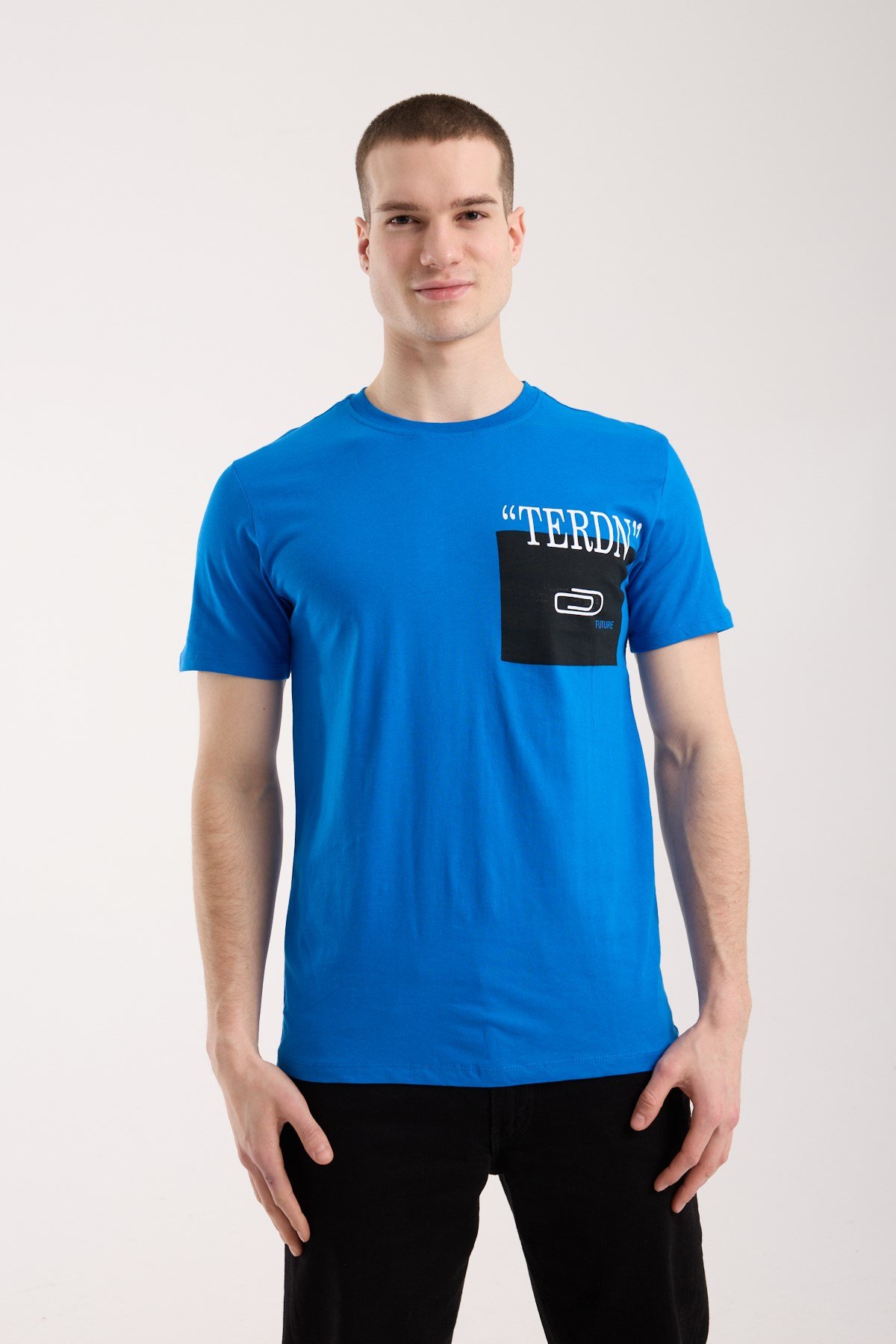 Erkek Baskılı T-Shirt Sportif Kesim Günlük Kullanım