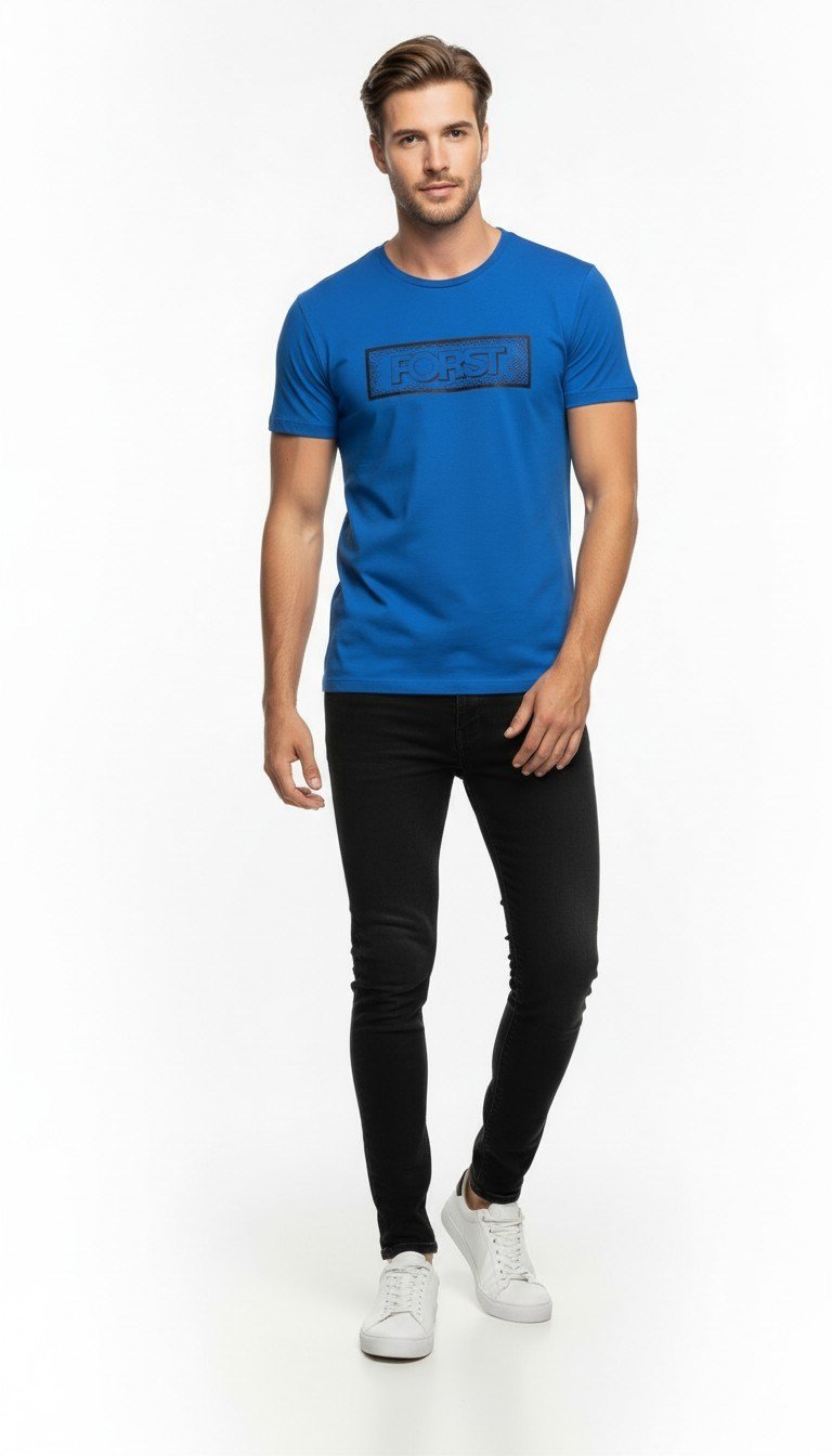 Erkek Minimal Logo Detaylı Modern Günlük T-Shirt