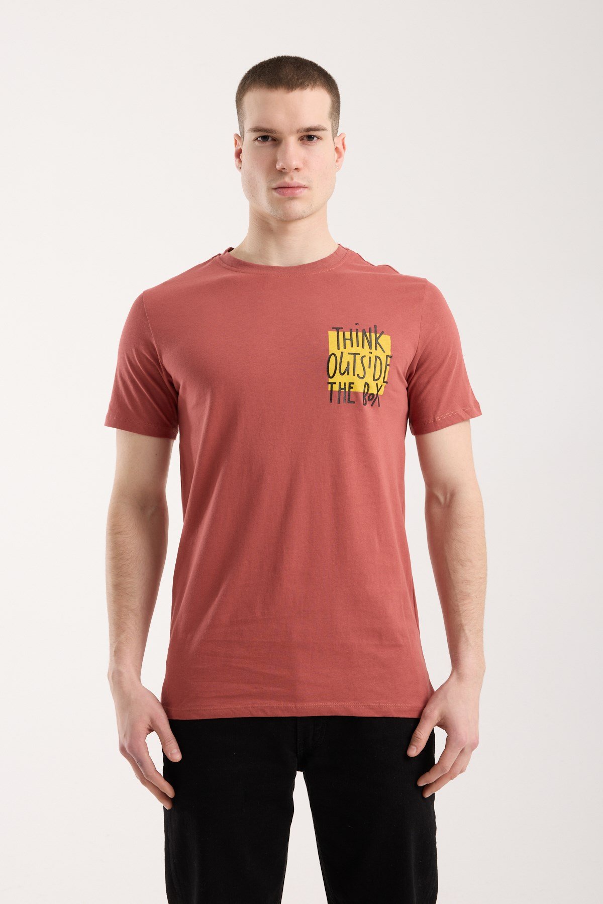 Erkek Urban Mesaj Detaylı Günlük T-Shirt