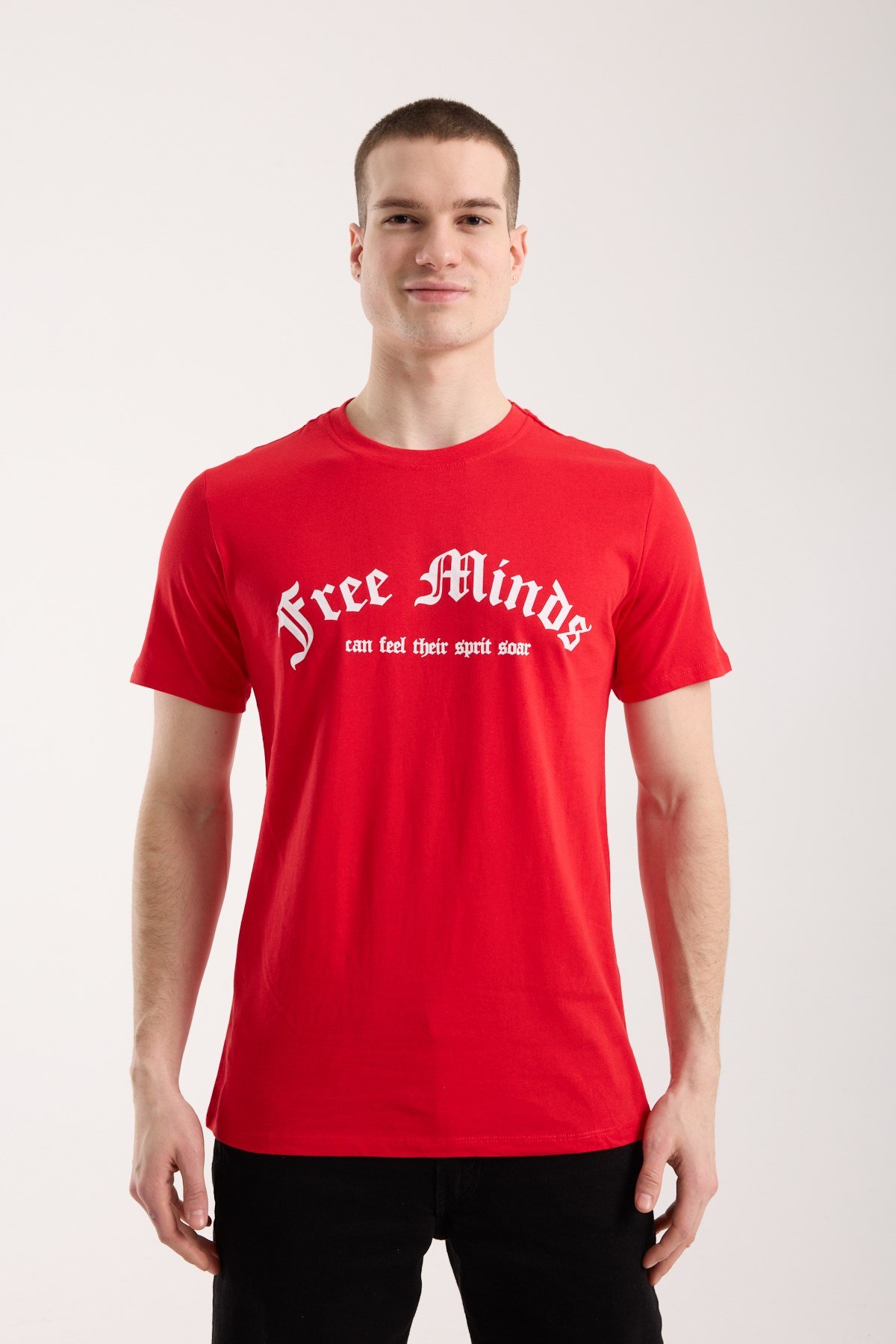 Erkek Yazı Baskılı Günlük Rahat Kesim T-Shirt