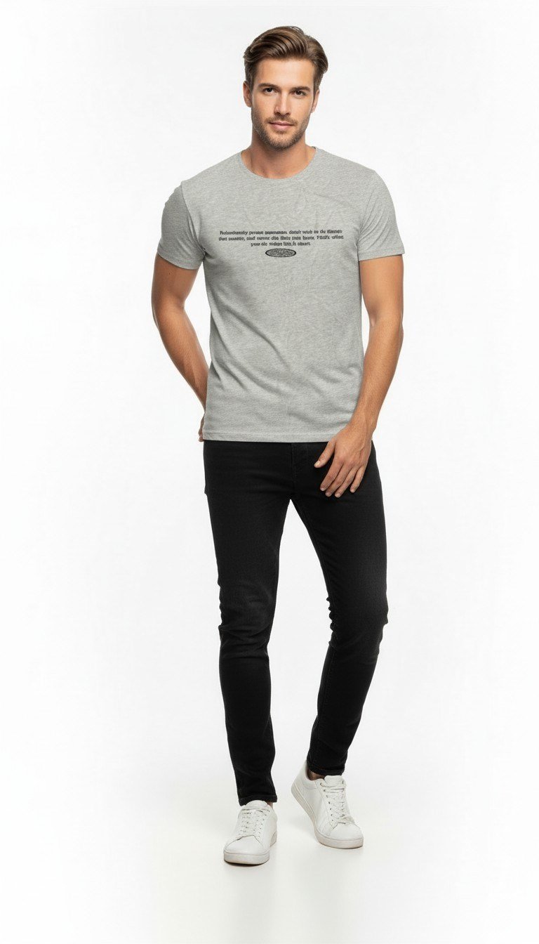 Minimal Yazı Baskılı Erkek Günlük T-Shirt Urban Stil