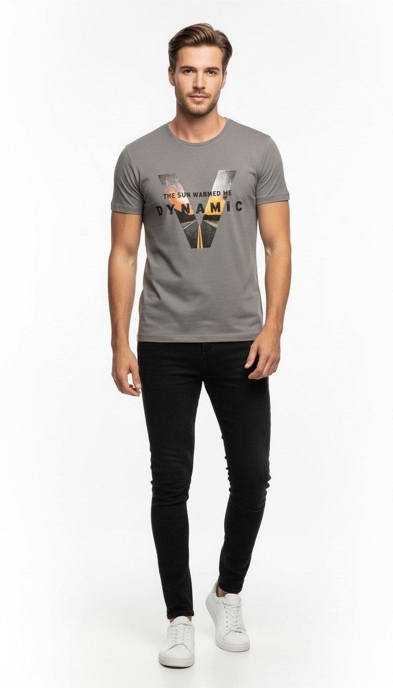 Urban Grafik Baskılı Erkek T-Shirt – Streetwear Stil, Günlük Rahat Kalıp